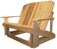 Click to enlarge image  Adirondack Loveseat Glider - Designed for love birds with room for two to curl up in!
