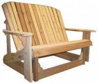 Click to enlarge image  Adirondack Loveseat Glider - Designed for love birds with room for two to curl up in!